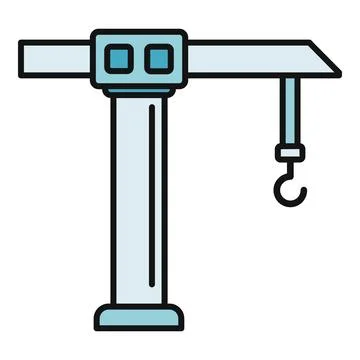 Tower crane lifting heavy materials icon concept Ilustración de archivo