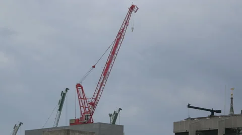 Tower crane in London Stock Footage 60860493