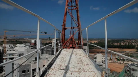 Tower crane in motion  Stock Footage 27564147