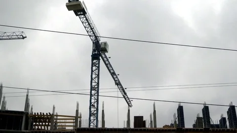 Tower crane in motion Stock Footage 88030842