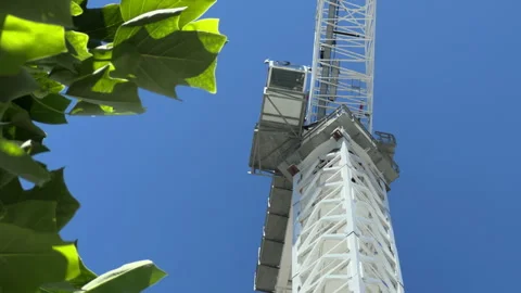 Tower crane operating a new construction site, view from below. Stock Footage 170623031