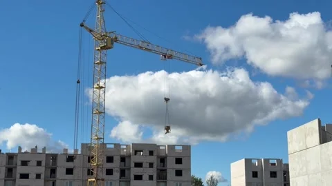 Tower crane operation. Process of working tower crane operation Video stock 315868714