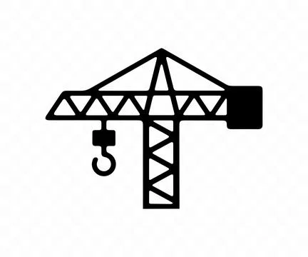 Tower crane or crane, construction, graphic design Stock Illustration
