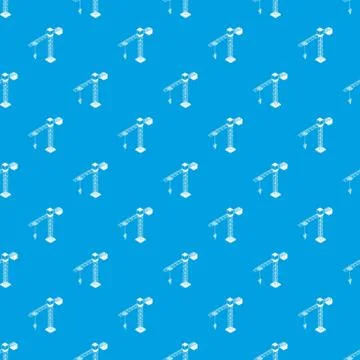 Tower crane pattern seamless blue 스톡 일러스트