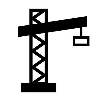 Tower crane silhouette icon. Construction work icon. Vector. Stock Illustration