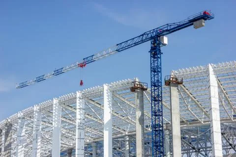 Tower crane on stadium construction 写真素材