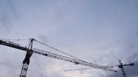 Tower Crane Time Lapse nomal Stock Footage 61938239