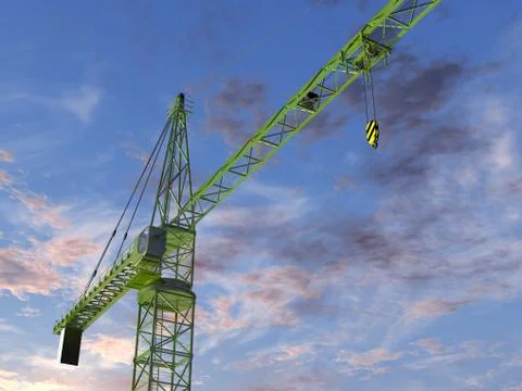 Tower crane at twilight Stock Illustration