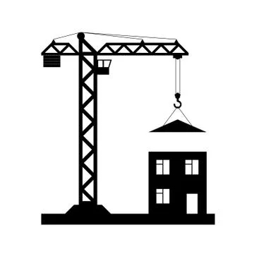 Tower crane - Vector icon isolated Stockillustratie
