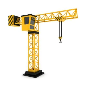 Tower crane on white background(done in 3d) Stock Illustration