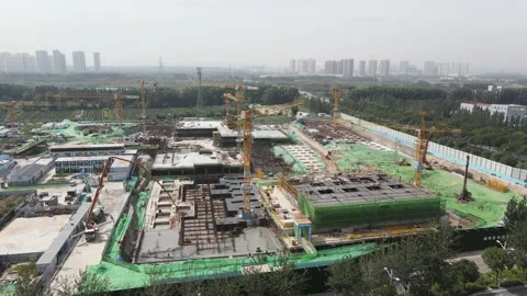 Tower crane workers Stock Footage 139555523