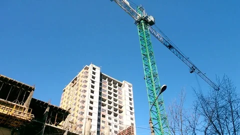 Tower crane is working Stock Footage 83293486