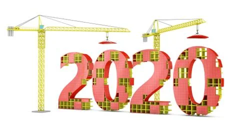 Tower cranes building 2020 Ilustración de archivo