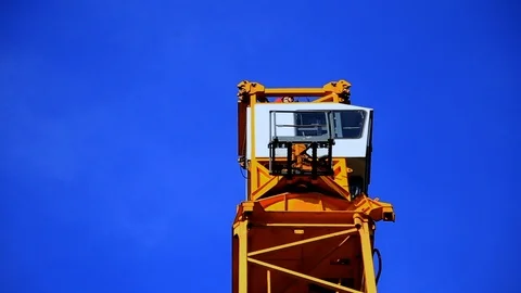 Tower Crane's Cabin Dismantled in an Office Building Site in the Netherlands Stock Footage 95908952