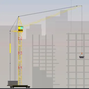 Tower cranes for industrial use イラスト素材