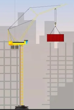 Tower cranes for industrial use イラスト素材