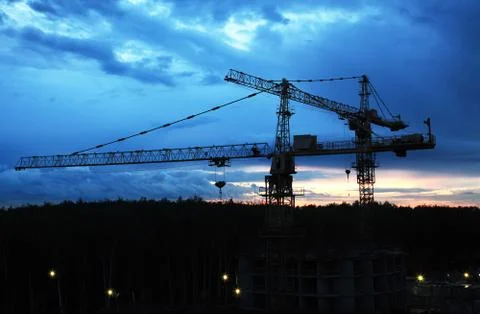 Tower cranes Stock Photos