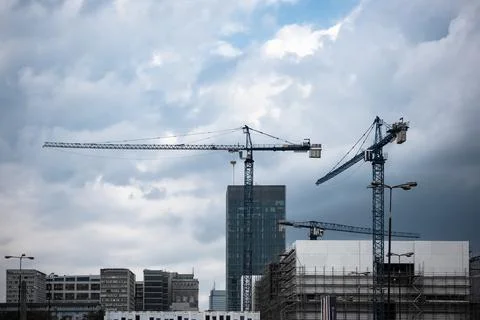 Tower cranes. Stock Photos