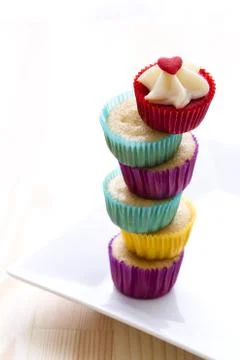 Tower of cupcakes Stock Photos