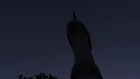 Tower in the dark and flashing light Stock Footage 170224518