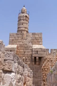 Tower of David and Sky Stock Photos