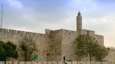 Tower of David - Clear Sky 1 Stock Footage 10880543
