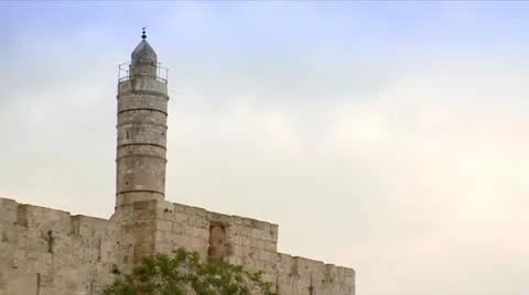 Tower of David - Clear Sky 2 Stock Footage 10880569