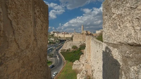 Tower of David Time Lapse Stock Footage 100228694