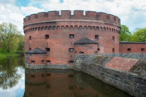 Tower of Der Dona, now museum of Amber. Part of the german defensive fortif.. Stock Photos