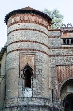 Tower detail of a castle Stock Photos