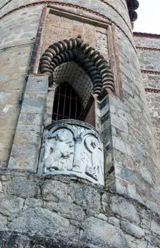 Tower detail of a castle Stock Photos