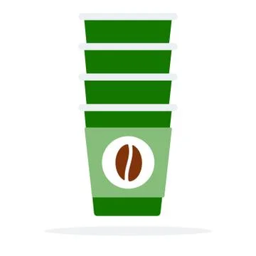 Tower of disposable cups vector flat isolated Stock Illustration