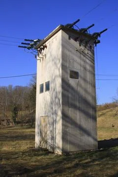 Tower for distributing power to different power cables Stock Photos