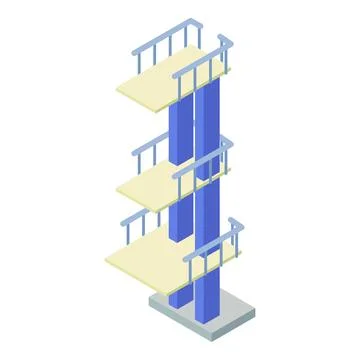 Tower diving board icon, isometric style Illustrazione stock