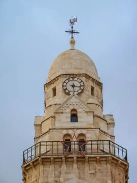 Tower of dormition abbey in Jerusalem Stock Photos
