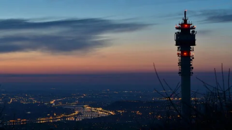 Tower at dusk Stock Footage 34259225