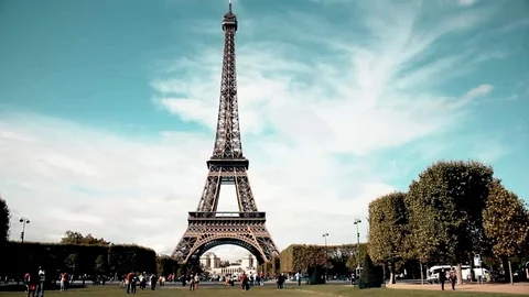 Tower Eiffel background paris Stock Footage 95799854