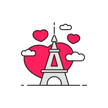 Tower Eiffel with Paris . Illustration Suitable For Greeting Card, Poster Or  Stock Illustration