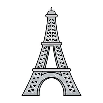 Tower eiffel paris landmark structure イラスト素材