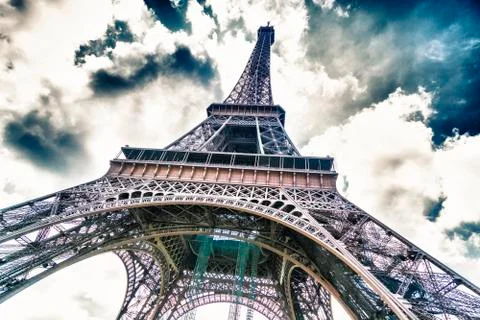 Tower eiffel view from below 스톡 사진