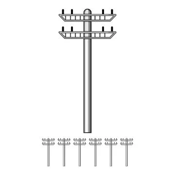 Tower electric pylon cartoon vector graphic Stock Illustration