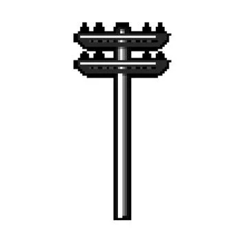 Tower electric pylon pixel art vector illustration Illustrazione stock