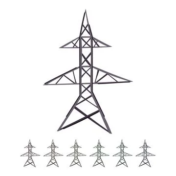 Tower electric pylon vector cartoon graphic Stock Illustration