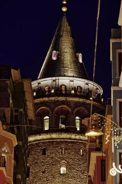 The tower end of the road 스톡 사진