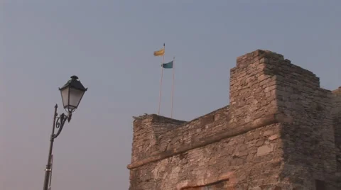 Tower flag Stock Footage 5090897