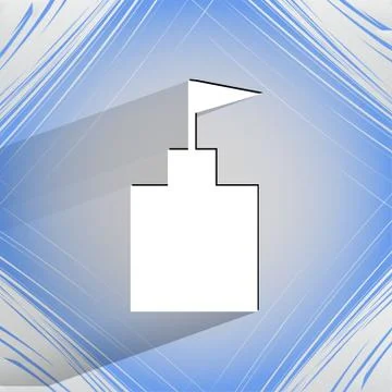 Tower. Flat modern web design on a flat geometric abstract background Stock Illustration