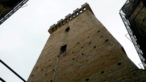 Tower of the fortress of Offagna Stock Footage 119304860