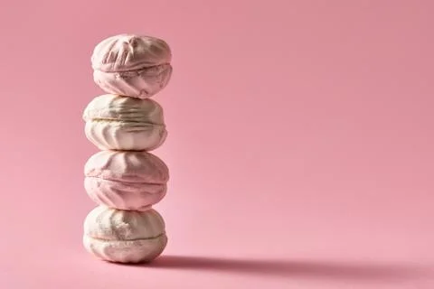 Tower of four russian marshmallows 스톡 사진