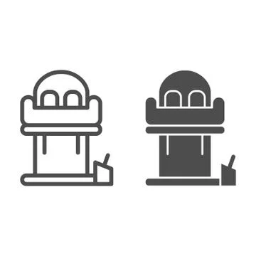 Tower freefall line and solid icon, Amusement park concept, Freefall attraction Stockillustratie