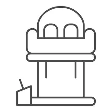 Tower freefall thin line icon, Amusement park concept, Freefall attraction sign Ilustración de archivo